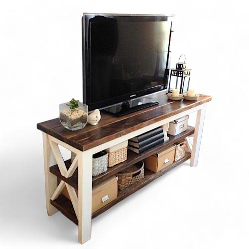 Cottage Chic "X" TV Stand