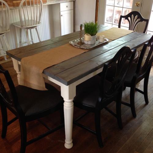 Cottage Chic Kitchen Table and Bench