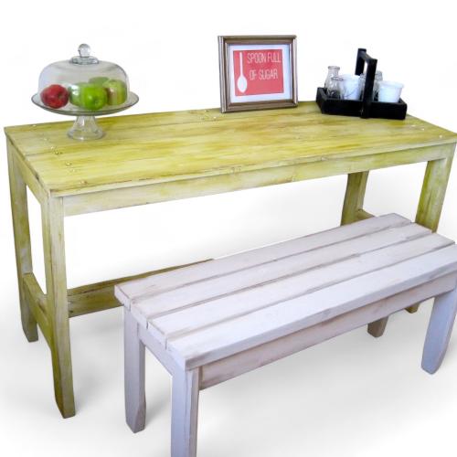 Country Plank Table and Bench