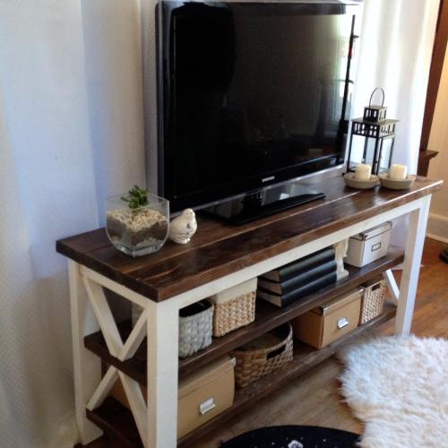 Cottage Chic "X" TV Stand